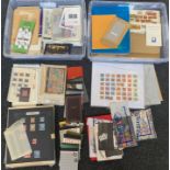 2 Pastic Boxes containing a large qty of loose and ex-album pages etc.