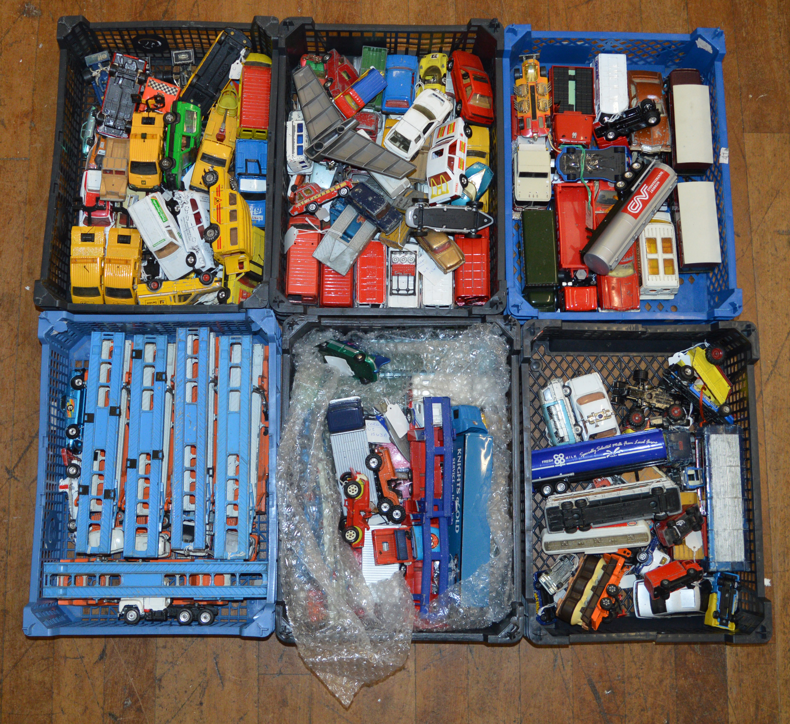 A very good quantity of unboxed Corgi Toys with varying degrees of play wear and repainting to