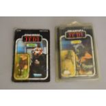 2 Vintage Star Wars 3¾ inch carded figures ; Ree-Yees and Klaatu, Klaatu is by Palitoy on a 65