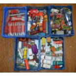 A very good quantity of unboxed Dinky Toys with varying degrees of play wear and repainting to