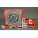 N Gauge. A group of boxed Fleischmann railway items including 2  Locomotives - #7033 2-6-0  and  #