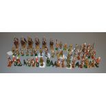 48 unboxed hand painted metal soldier figures together with a further 6 mounted figures by