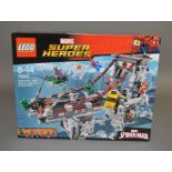 A boxed Lego Set from their 'Marvel Super Heroes' range, #76057 'Spider-Man: Web Warriors Ultimate