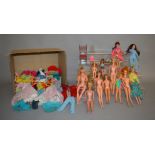 12 unboxed vintage Fashion Dolls, some clothed, including Dollikins, Barbie and others together with