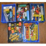 A very good quantity of unboxed Dinky Toys with varying degrees of play wear and repainting to