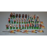 31 unboxed hand painted Medieval metal soldier figures by Britians and others together with six