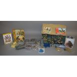 A large collection of toy soldiers by Crescent Toys, Airfix and others, also contains some vehicles,