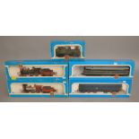 OO Gauge. 5 boxed Steam Locomotives by Airfix, including Central Pacific and Union Pacific 4-4-0