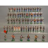 64 unboxed hand painted Napoleonic metal soldier figures, various poses. (64)
