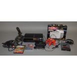 An unboxed Playstation 3 Game Console and a PSP hand held console, both unboxed although the