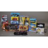 A mixed lot of mainly diecast items which are all TV and Film related, which includes; Batman, The