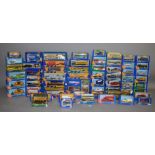 60 Corgi diecast models including car, van, truck and bus models together with an Emergency Services