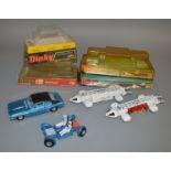 4 boxed Dinky diecast models, which includes a 1:25 scale Ford Capri and a Lunar Roving Vehicle