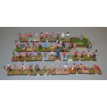 51 unboxed soldier figures mounted on plinths. Figures include Highland Infantry,, 1st Life