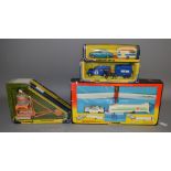 4 boxed Corgi Toys diecast models, #12 Glider and Trailer Gift Set, GS24 Mercedes Benz 240D and