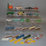 A small selection of unboxed Dinky Toys with varying degrees of play wear, some with damage and or