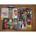 A good quantity of unboxed playworn diecast and plastic models by various manufacturers including