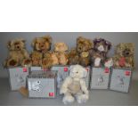 7 boxed 'Suki' Silver Tag Bears including 'Ben', 'Harry' and 'Jacob', and also includes one metal '
