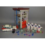 Ghostbusters Fire Station along with figures, Ecto-1 etc