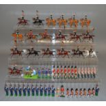 40 unboxed hand painted metal soldier figures together with a further 19 mounted figures, two of