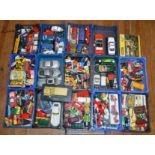 A very good quantity of  playworn diecast models by various manufacturers in a wide variety of