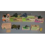 6 boxed Britains Military diecast models including #1717 2 Pounder A.A. Gun, #9700 Royal Artillery