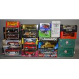 20 diecast models which are mostly 1:18 scale Corgi, Revell, Burago etc this lot is contained over 5
