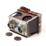 Uncommon Shew 'Twin Lens' Xit. (condition 5F). Looks like a stereo camera, but one lens enables