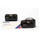 Two Olympus Mju I Compact Cameras, One boxed. (condition 5/6F) (Cabinet F)