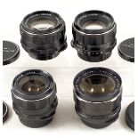 Four Pentax M42 Screw Mount Lenses. Comprising Super Takumar 50mm f1.4 #3824778; SMC Takumar 55mm