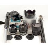 Two Fast Canon FD Fit Lenses, Plus Extras. Comprising Canon FD 85mm f1.8 SSC lens (condition 5E) and