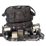 Two Large Tenba Camera Bags and Contents. To include three Metz 60CT-4 Flash Units (untested) leads,