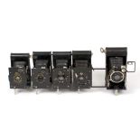 Group of Vest Pocket Style Folding Cameras. To include an uncommon Demaria-Lapierre Caleb (near