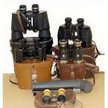 Small Group of Binoculars. To include Ross Solaruoss 9x35, Pathescope 10x50 etc. (all condition 5/