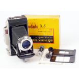 An Uncommon Kodak (France) Modele 42 Roll Film Camera. With Kodak Anast Angenieux 100mm f3.5 lens (