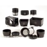 A Good Selection of Leica Lens Hoods Including a Rare Xenon Model. Also a Leica swing-out combined
