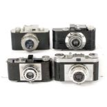 Group of Four 35mm Cameras. Royer Savoy, the original version where the front had to be removed to