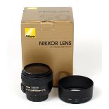 Nikkor AF-S 50mm f1.4 G Lens. (condition 4E). With UV filter, caps and hood, in makers box. (Cabinet