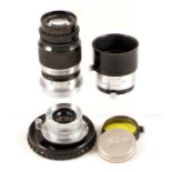 Two Leica L39 Screw Mount Lenses. A Summaron 3.5cm f3.5 lens (condition 5F) in keeper and a black