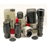 A Good Selection of Canon FD Lenses. Comprising Canon 50mm f1.4 lens (condition 5F) in makers box;