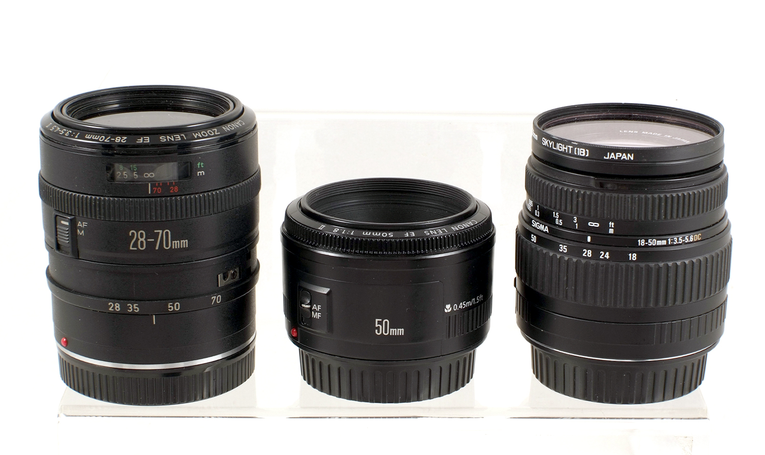 Group of Five Canon Autofocus Lenses, Inc IS Telephoto. Comprising 18-55mm f3.5-5.6 DC; 50mm f1.8 Mk - Image 3 of 3