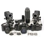 Nikon F90x Film Camera Bodies with Lenses & Bellows Units. To include three F90x bodies, working,