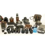 End-Lot of Vintage Cameras, to Include a Voigtlander Bessamatic Outfit. (camera condition 6F, lenses