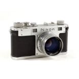 Nikon S Rangefinder Camera with Nikkor S C 5cm f1.4 Lens. Camera #6105266 (slight wear to chrome &