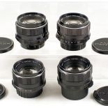 Group of Four Pentax M42 Screw Mount Standard Lenses. Comprising two Super Takumar 50mm f1.4 (#