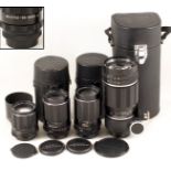 Group of Four Pentax M42 Screw Mount Lenses, inc Ex-WD Example. Comprising Super Takumar 105mm f2.8;