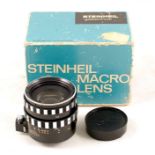 A Steinheil EX 100mm f2.8 Macro Quinar, in Makers Box. #23322861. (tiny spiders web fungus to