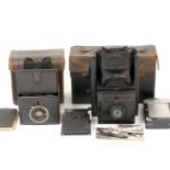 Two Goltz & Breutmann Mentor Reflex Cameras. A Mentor Folding Reflex camera (condition 4/5F) This