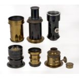 ANNOUNCE description change. Group of 6 Brass & Other Lenses, Grubb, Watson & Sons, Busch, Gorez etc