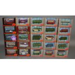 25 boxed EFE Exclusive First Editions diecast bus, lorry, tanker and coach models in 1:76 scale. All